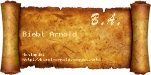 Biebl Arnold névjegykártya